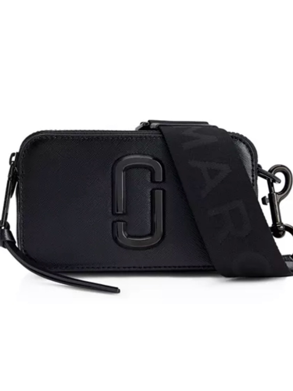Marc Jacobs Black Snapshot Crossbody with Wide Logo Strap